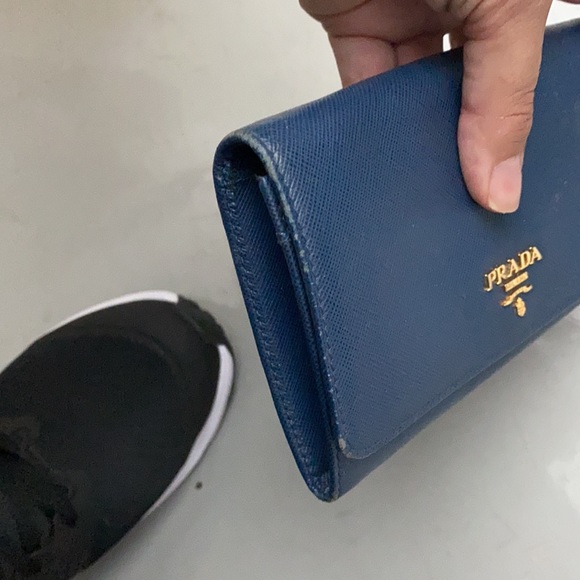 - Prada Saffiano leather wallet blue - Picture 14 of 14
